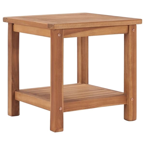 vidaXL Soffbord 45x45x45 cm massiv teak Brun