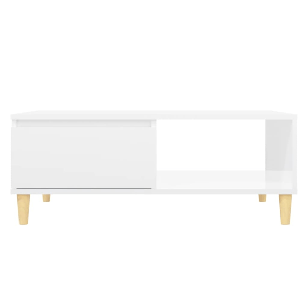vidaXL Soffbord vit högglans 90x60x35 cm konstruerat trä Vit