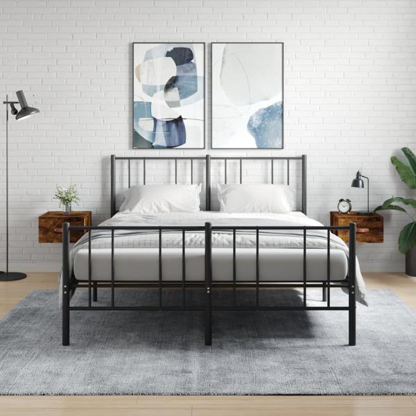 vidaXL Väggmonterat sängbord 2 st rökfärgad ek 35x35x20 cm Brun