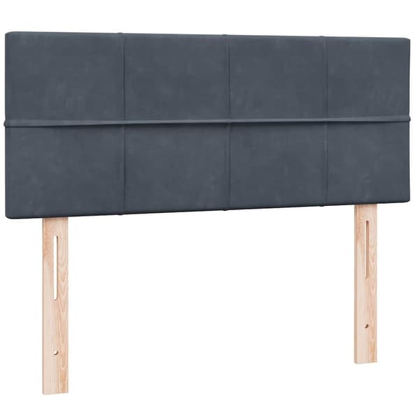 vidaXL Ramsäng med madrass mörkgrå 120x220 cm sammet Grå