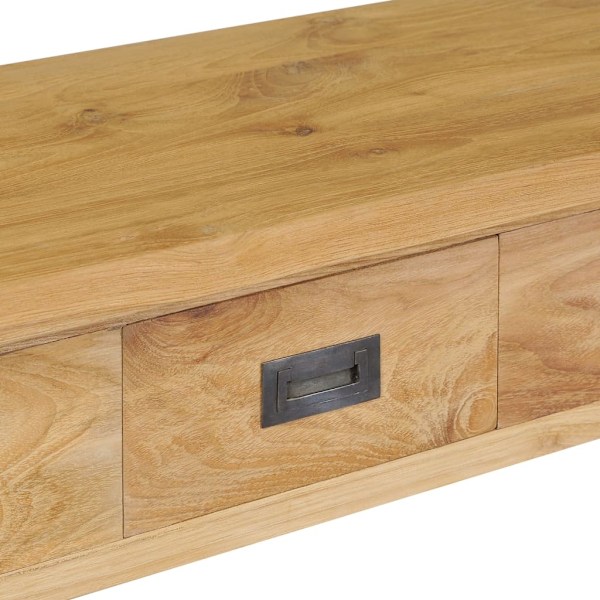 vidaXL Konsolbord i massiv teak 90x30x80 cm Brun