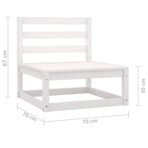 vidaXL Loungegrupp 3 delar vit massiv furu Vit