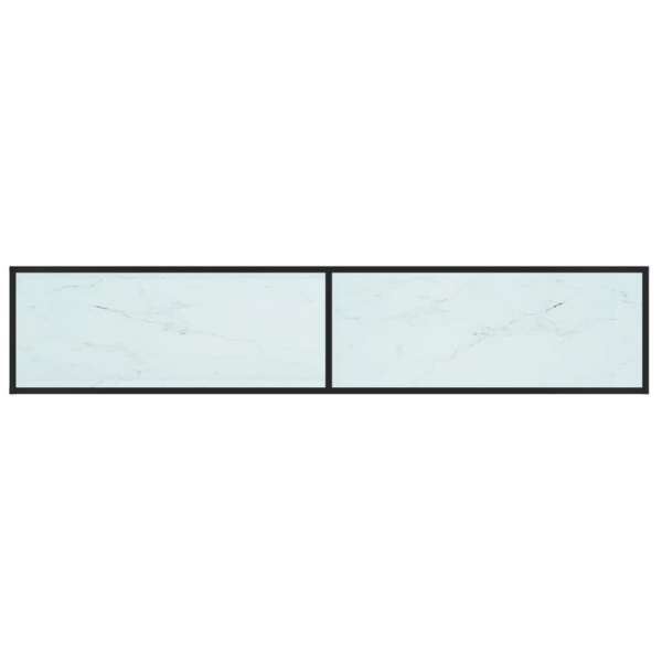 vidaXL TV-bänk vit marmor 200x40x40,5 cm härdat glas Vit