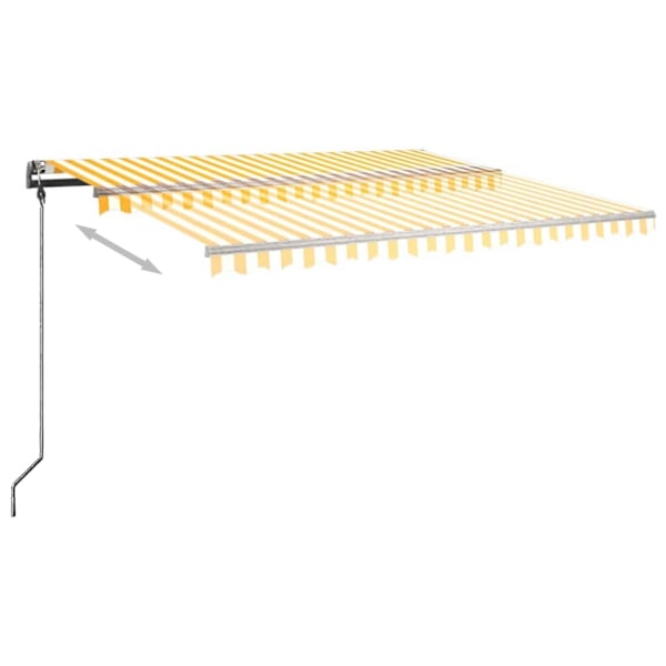 vidaXL Fristående markis manuell 450x300 cm gul/vit Gul