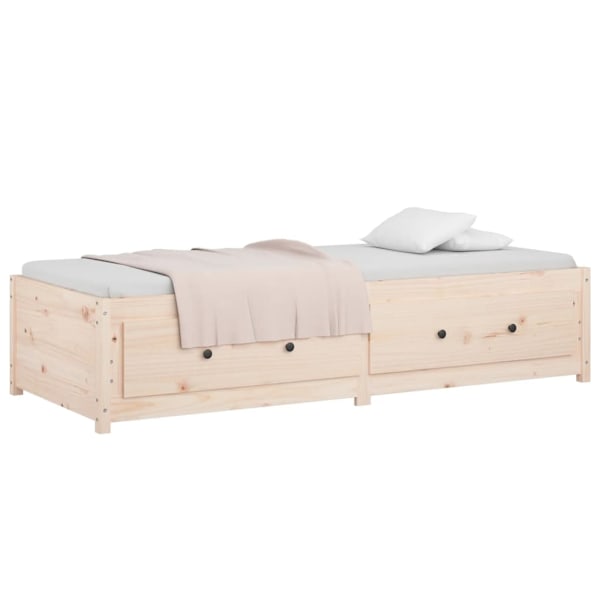 vidaXL Dagbädd utan madrass 90x200 cm massiv furu Brun