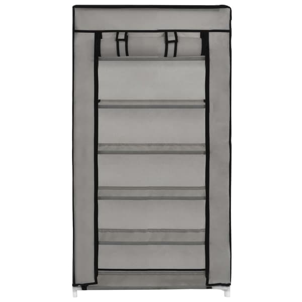vidaXL Skoförvaring med överdrag grå 58x28x106 cm tyg grå