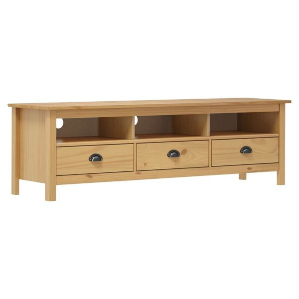 vidaXL TV-bänk Hill honungsbrun 158x40x47 cm massiv furu Brun