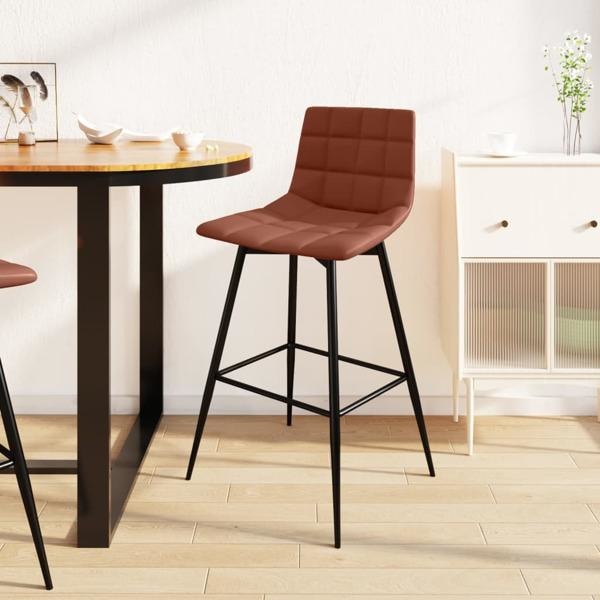 vidaXL Barstol ljusbrun konstläder Brun