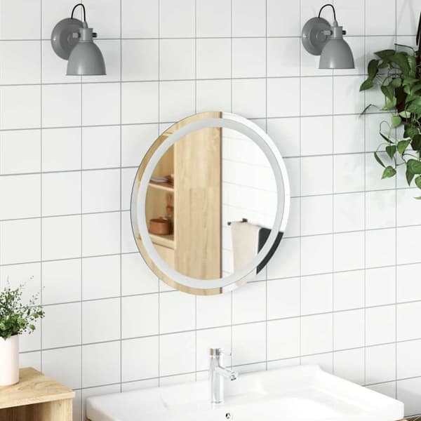 vidaXL Badrumsspegel LED 50 cm rund Transparent