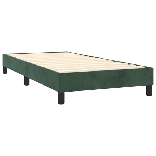vidaXL Ramsäng med madrass mörkgrön 80x200 cm sammet Grön