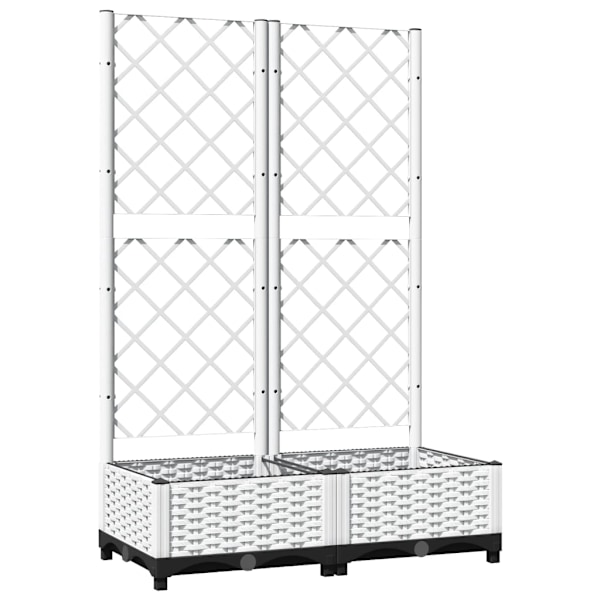 vidaXL Odlingslåda med spaljé vit 80x40x121,5 cm PP Vit