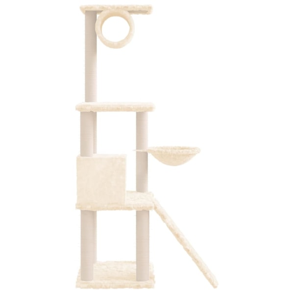 vidaXL Klösträd med sisalpelare gräddvit 131 cm Kräm