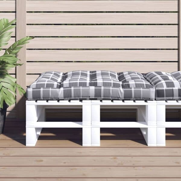 vidaXL Palldyna grårutig 120x80x12 cm tyg multifärg