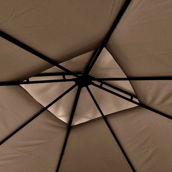 vidaXL Paviljong med förlängda tak 3x3x2,75 m taupe 180 g/m² Taupe