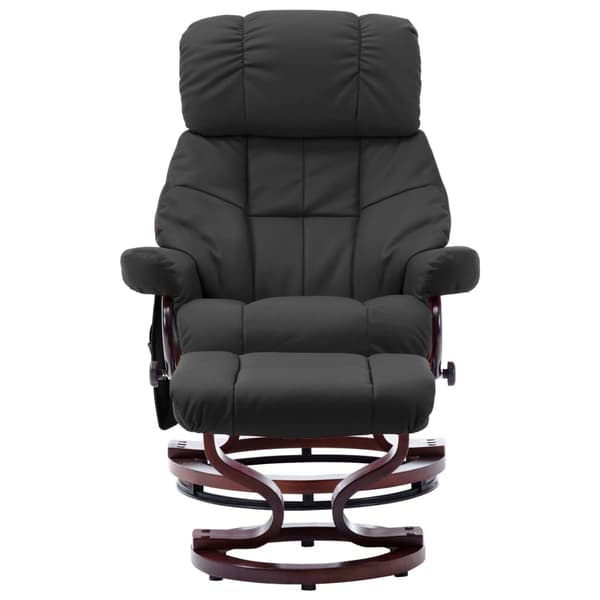 vidaXL Massagefåtölj grå konstläder och böjträ grå