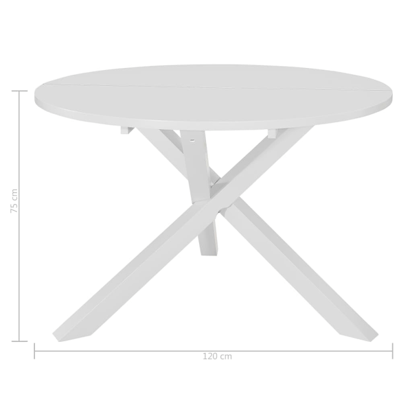 vidaXL Matbord 120x75 cm MDF vit Vit