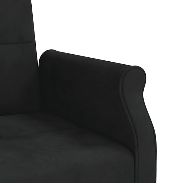 vidaXL Bäddsoffa med dynor svart sammet Svart