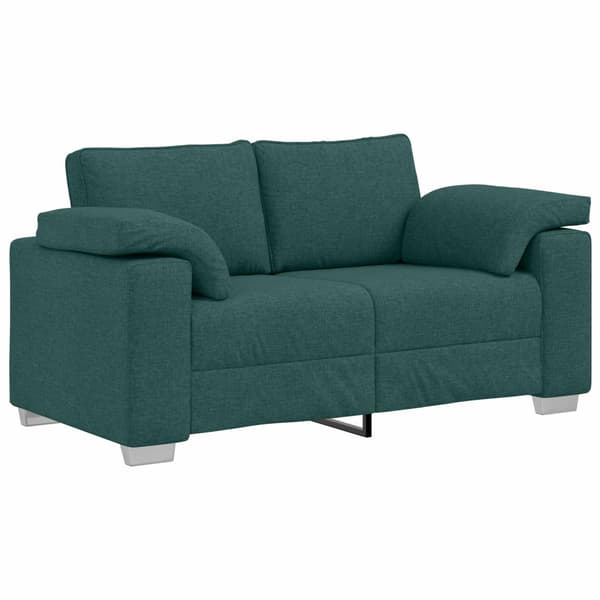 vidaXL Soffa 2 st Mörkgrön tyg Grön