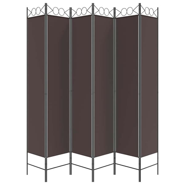 vidaXL Rumsavdelare 6 paneler brun 240x220 cm tyg Brun
