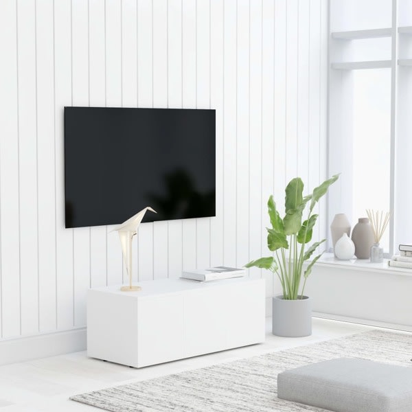 vidaXL TV-bänk vit 80x34x30 cm spånskiva Vit