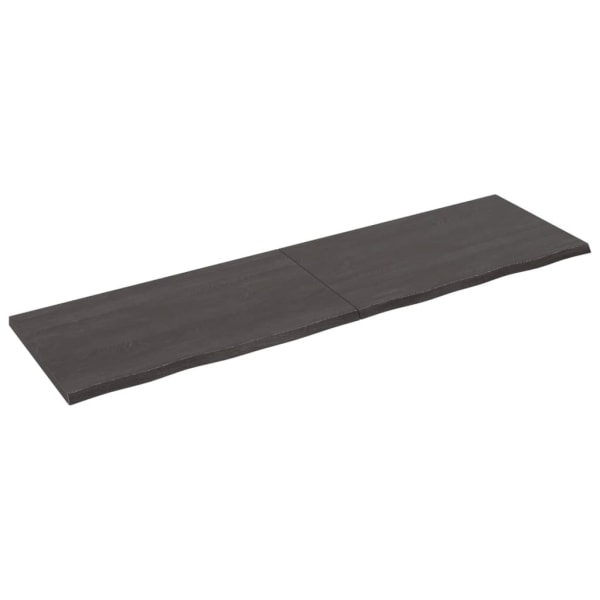 vidaXL Bänkskiva badrum mörkbrun 220x60x(2-4) cm behandlat massivt trä Grå
