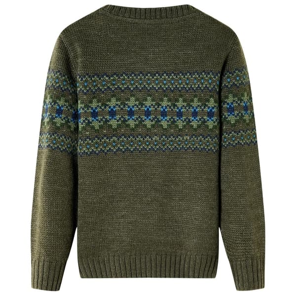 vidaXL Stickad tröja för barn khaki 104 Grön