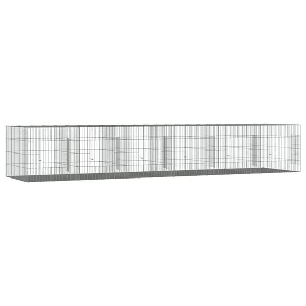 vidaXL Kaninhage 6 paneler 327x79x54 cm galvaniserat järn Silver