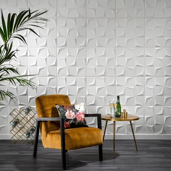 WallArt Väggpanel 3D Beau 12 st GA-WA28 Vit