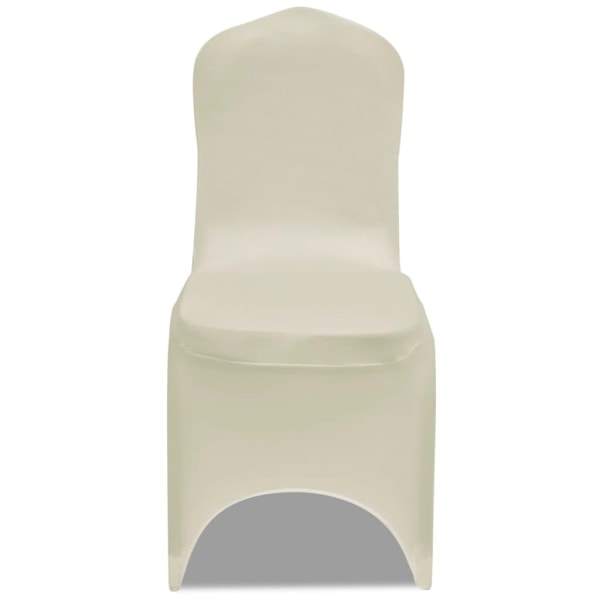 vidaXL 6 st. gräddfärgade stolsöverdrag Creme