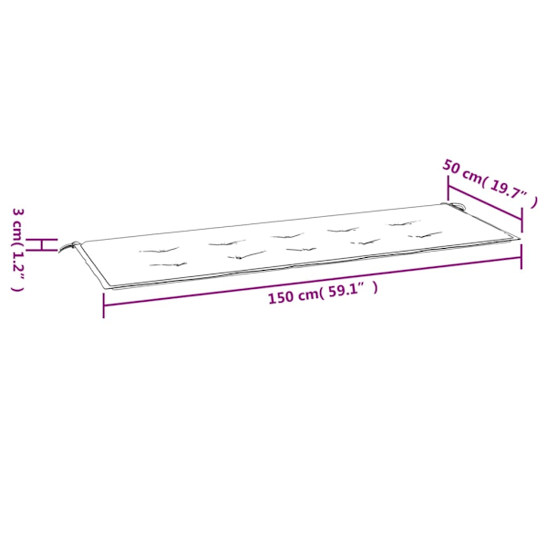 vidaXL Bänkdyna blå&vit randig 150x50x4 cm oxfordtyg Flerfärgsdesign