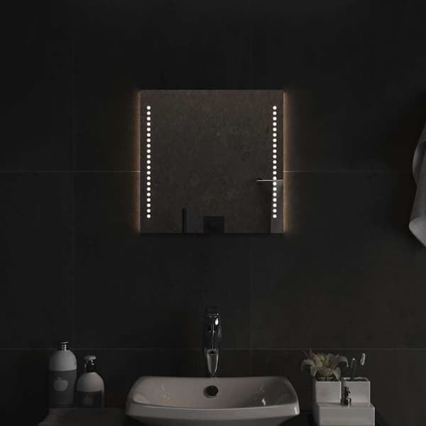 vidaXL Badrumsspegel LED 40x40 cm Transparent