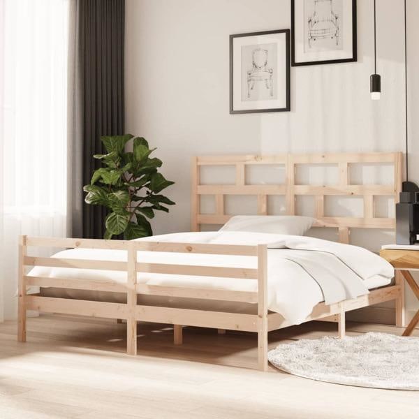 vidaXL Sängram massivt trä 180x200 cm Brun