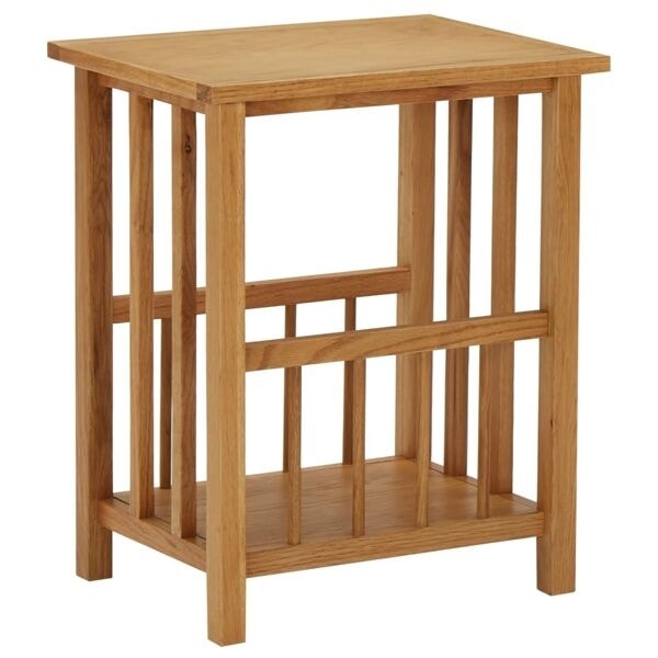 vidaXL Tidningsbord 45x35x55 cm massiv ek Brun