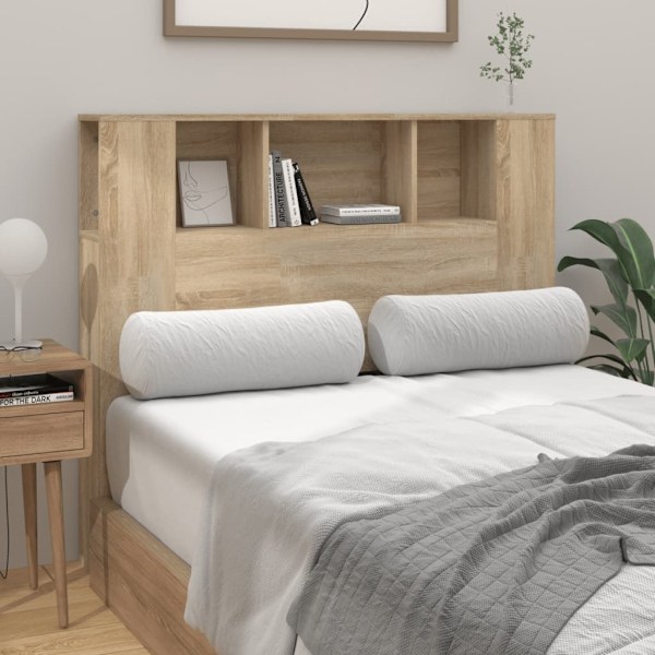 vidaXL Sänggavel med förvaring sonoma-ek 120x18,5x102,5 cm Brun