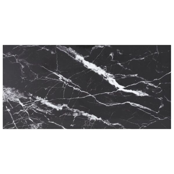 vidaXL Bordsskiva svart 100x50 cm 6 mm härdat glas med marmortextur Svart