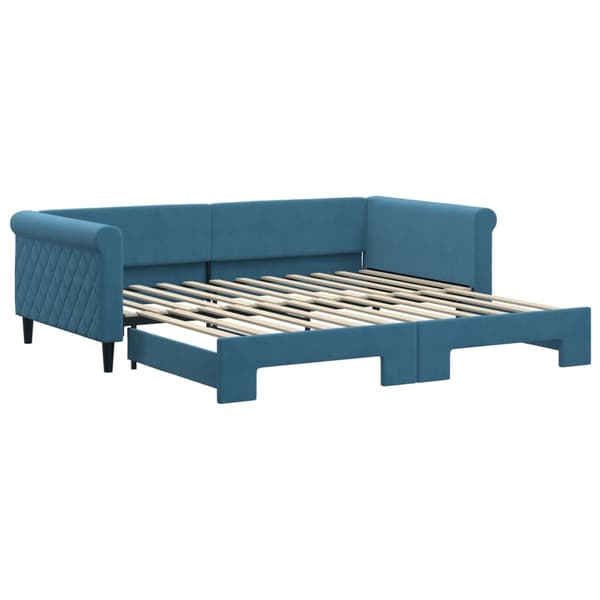 vidaXL Dagbädd utdragbar blå 100x200 cm sammet Blå