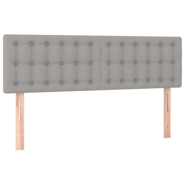 vidaXL Ramsäng med madrass ljusgrå 140x190 cm tyg Grå
