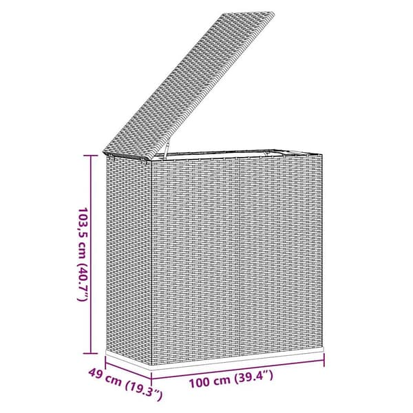 vidaXL Dynbox PE-rotting 100x49x103,5 cm grå grå