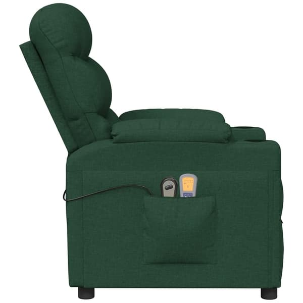 vidaXL Massagefåtölj mörkgrön tyg Grön