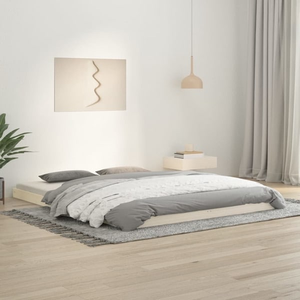 vidaXL Sängram vit 160x200 cm massiv furu Vit