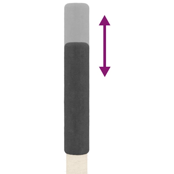 vidaXL Golv-till-tak klösträd mörkgrå 263,5-289,5 cm Grå