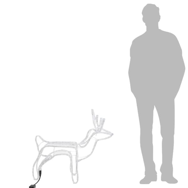 vidaXL Renfigur ljusslinga varmvit 60x30x60 cm