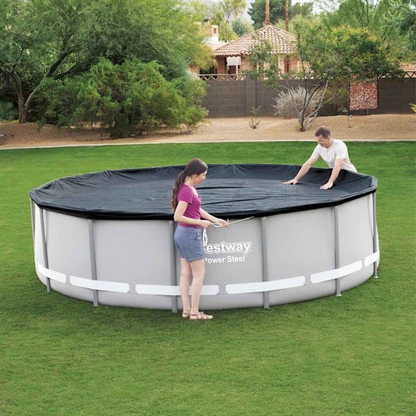 Bestway Poolöverdrag Flowclear 427 cm Antracit