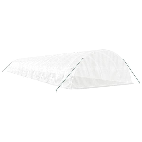 vidaXL Växthus med stålram vit 110 m² 22x5x2,3 m Vit