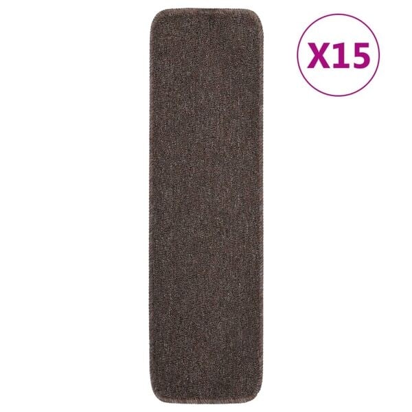 vidaXL Trappstegsmattor 15 st 75x20 cm brun rektangulär Brun