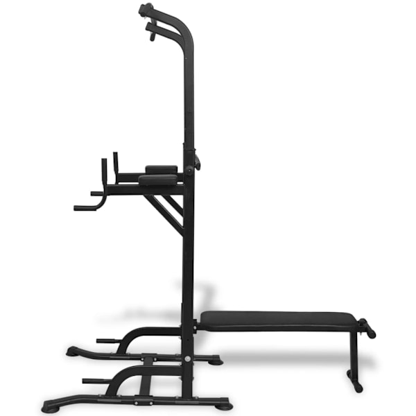 vidaXL Power Tower med situp-bänk Svart
