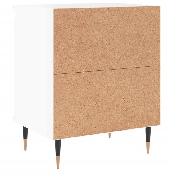 vidaXL Sängbord vit högglans 40x30x50 cm konstruerat trä Vit