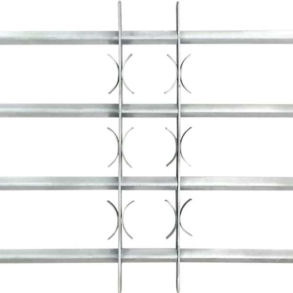vidaXL Justerbart Fönstergaller för fönster med 4 stänger 700-10 Silver
