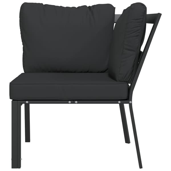 vidaXL Trädgårdsstol med grå dynor 76x76x79 cm stål art