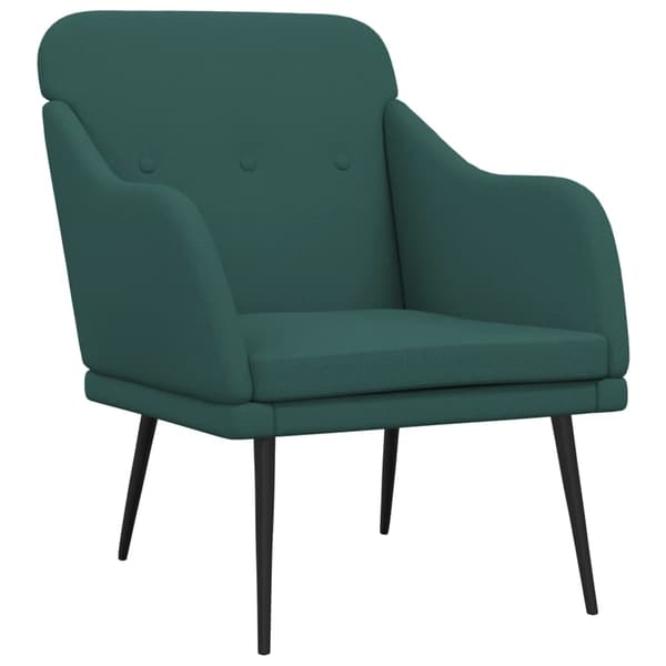 vidaXL Fåtölj mörkgrön 63x76x80 cm tyg Grön